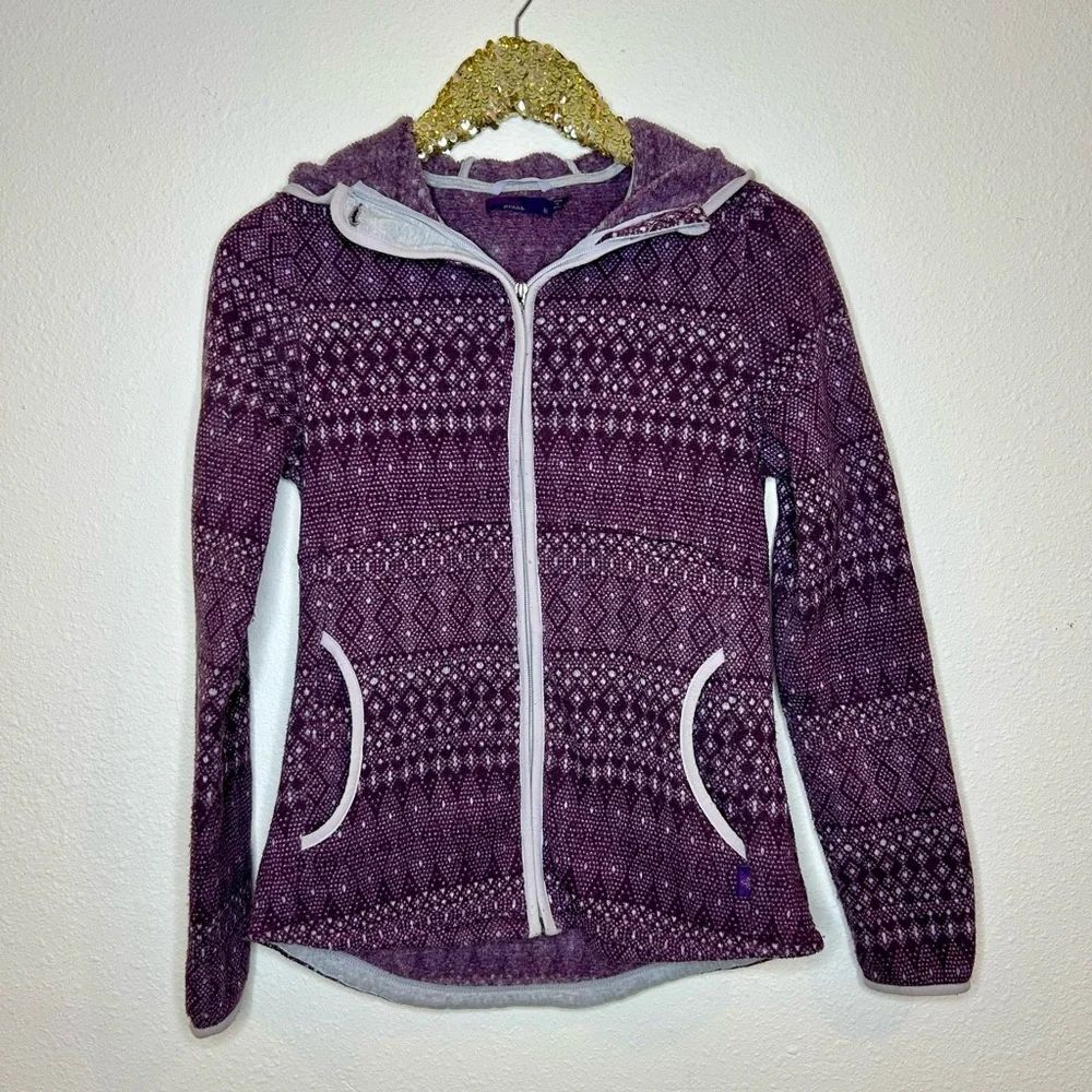 Prana Purple Faire Isle Fleece Women's Jacket M